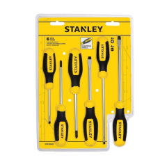 Stanley® 6-Piece Screwdriver Set SL 3/16 x 3&#039;&#039;, SL 3/16&#039;&#039; x 6&#039;&#039;, SL 1/4&#039;&#039; x 4&#039;&#039;, SL 1/4&#039;&#039; x 6&quot;, PH1 x 4&quot;, PH2 x 4&quot;
