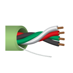 Smartwire™ Non-Shielded Plenum Cable 300V, 22 AWG, 1,000 ft., 4 Bare Copper Conductors, Green Jacket