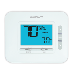Braeburn® Non-Programmable Digital Thermostat 1H/1C (1H/1C HP), 24Vac/3Vdc (2 AA)