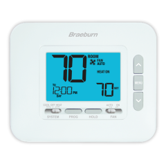 Braeburn® Economy Series 7/5+2 Day Programmable Thermostat 1H/1C (1H/1C HP), 24Vac/3Vdc (2 AA)
