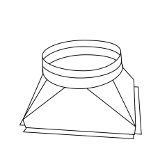 20&quot; Funnel Register Box with Flange 21&quot; x 25&quot;