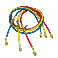 Yellow Jacket® Plus II™ Charging Hose Kit with FlexFlow™ Ball Valves 800 psi, 1/4&quot; x 1/4&quot; x 72&quot;