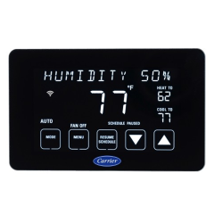 Carrier Connect Plus 7-day programmable/non-prog; 4.3” segmented display