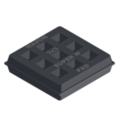 Mason Industries 3x3 Super W Waffle Pad, 3&quot; x 3&quot; x 3/4&quot;, 450lbs. per Square
