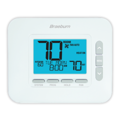 Braeburn® Premier Series 7/5+2 Day Programmable Thermostat 1H/1C (2H/1C HP), 24Vac/3Vdc (2 AA)