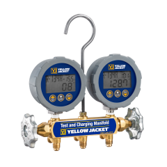 Yellow Jacket® Series 41 2-Valve Series Digital Brass Manifold (A2L Compatible)