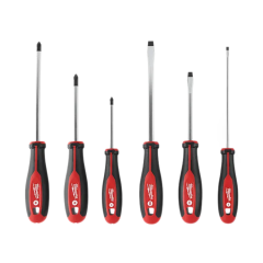 Milwaukee® 6-Piece Screwdriver Set #1 x 3&quot;, #2 x 4&quot; &amp; #2 x 6&quot; Phillips, 1/4&quot; x 4&quot;, 3/16&quot; x 6&quot; &amp; 5/16&quot; x 6&quot; Slotted