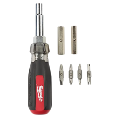 Milwaukee® 13-IN-1 Screwdriver #1 &amp; #2 Phillips, 1/4&quot; &amp; 3/16&quot; Slotted, #1 &amp; #2 Square, Standard &amp; Large Shrader, 1/4&quot; 5/16&quot; 3/8&quot; &amp; 1/2&quot; Nut