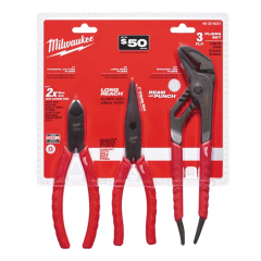 Milwaukee® 3-Piece Comfort Grip Plier Set 8&quot;, 7&quot; &amp; 10&quot;