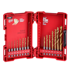 Milwaukee® SHOCKWAVE™ RED HELIX™ 15-Piece Titanium Drill Bit Set