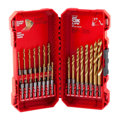 Milwaukee® SHOCKWAVE™ IMPACT DUTY™ RED HELIX™ 23-Piece Titanium Drill Bit Set