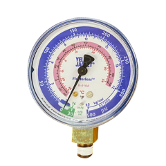 Yellow Jacket® 2-1/2&quot; (68mm) Class B Compound Gauge (°F/°C), 1/8&quot; NPT Male, 300 psi/kg/cm² (R410a, R32 - Blue)