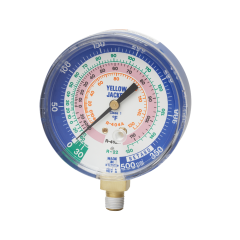Yellow Jacket® 3-1/8&quot; (80mm) Dry Compound Gauge (°F) 1/8&quot; NPT Male, 350 psi (R22, R404a, R410a - Blue)