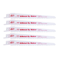 Malco® BiMetal Wood Cutting  Reciprocating Saw Blades with Variable Pitch Teeth 6&quot;, 5/7 TPI (5pk)