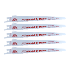 Malco® BiMetal Wood Cutting Reciprocating Saw Blades 6&quot;, 8 TPI (5pk)