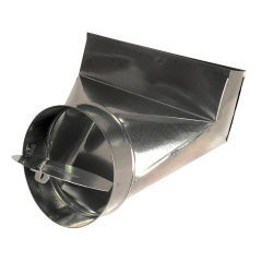 8&quot; 90° Angle Register Boot with Damper 14&quot; x 4&quot;