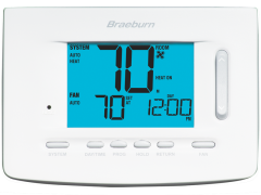 Braeburn® Premiere 7/5+2 Day Programmable Thermostat 1H/1C (2H/1C HP), 24Vac/3Vdc (2AA)