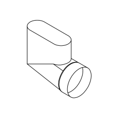 7&quot; 90° Angle Round to Oval End Boot