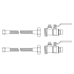 Stainless Steel Braided Hose Kit with Manual Shutoff Valve 1&quot; x 24&quot;