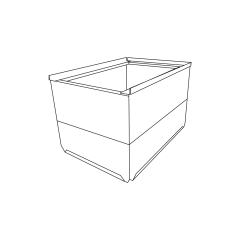 Base Can with 1&quot; Back Rail 14&quot; x 22&quot; x 18&quot;