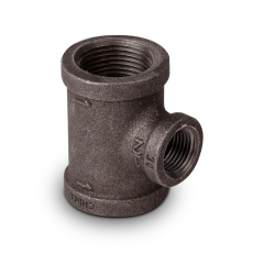 Black Iron Pipe Tee 1&quot; FIP x 1&quot; FIP x 1/2&quot; FIP (cl150 - Sch40)