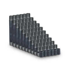 Black Iron Pipe Nipple Assortment Pack 1/2&quot; MIP (66pk) (Sch40)