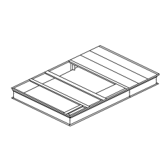 MicroMetl Roof Curb, 14&quot; Tall, Knockdown, No Pitch, Insulated Deck Pan