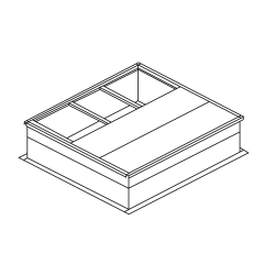 MicroMetl Roof Curb, 14&quot; Tall, Knockdown, No Pitch