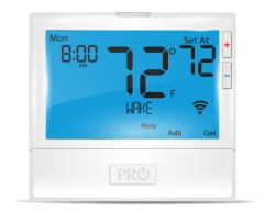 PRO1 7/5+1/1 Day Programmable Digital Thermostat with Wi-Fi, Indoor/Outdoor Sensor Capable, 2H/3C (5H/3C HP) 24Vac