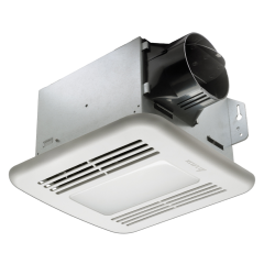 Delta BreezGreenBuilder ENERGY STAR® Certified Ventilation Fan with Light 4 in. Round Duct, 80CFM, 0.8 Sones, 120Vac (Wall Mountable)