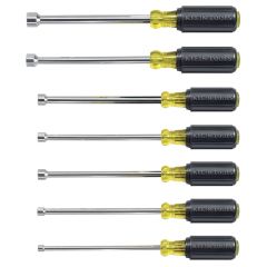 Klein Tools® 7-Piece Nut Driver Set 3/16&quot;, 1/4&quot;, 5/16&quot;, 11/32&quot;, 3/8&quot;, 7/16&quot; &amp; 1/2&quot; with 6&quot; Shafts
