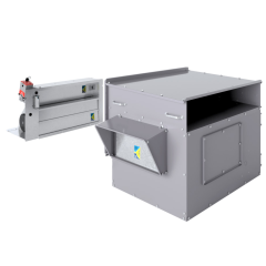 MicroMetl Vertical Economizer with 460/3 Power Exhaust, Genesis Ultra Low Leak, Dry Bulb, Belimo Actuator, Barometric Relief 