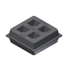 Mason Industries 2x2 Super W Waffle Pad, 2&quot; x 2&quot; x 3/4&quot;, 180lbs. per Square