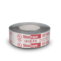 Shurtape® SF686 SF 686 UL 181B-FX Listed/Printed ShurMASTIC® Butyl Foil Tape 3 in., 33 yd, 17 mil (Silver)
