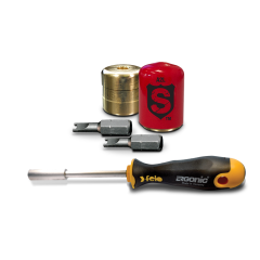 JustBetter® SHIELD A2L 1/4 in. Refrigerant Locking Caps with 2 Bits &amp; 8&quot; Driver (100 pk)