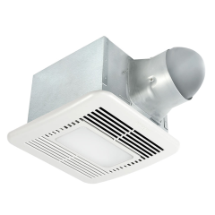 Delta BreezSignature ENERGY STAR® Certified Ventilation Fan with Light 4 in. or 6 in. Round Duct, 80 to 110CFM, 0.3 Sones, 120Vac (Multi-Speed)