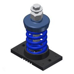 Mason Industries Single Spring Isolation Mount, 3/8&quot;, 1.15&quot; Deflection, 45lbs.
