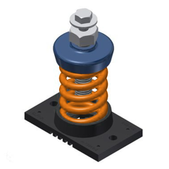 Mason Industries Single Spring Isolation Mount, 3/8&quot;, 1.50&quot; Deflection, 75lbs.