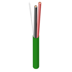 Southwire Stranded-Shielded Mini-Split Riser Cable 300Vac, 16 AWG, 2-Conductors, CL3R, 250&#039; (Green)