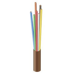 Southwire Solid-Unshielded Thermostat Wire 150Vac, 18 AWG, 7-Conductors, CL2, 250&#039; (Brown)