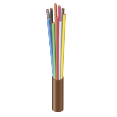 Southwire Solid-Unshielded Thermostat Wire 150Vac, 18 AWG, 10-Conductors, CL2, 250&#039; (Brown)